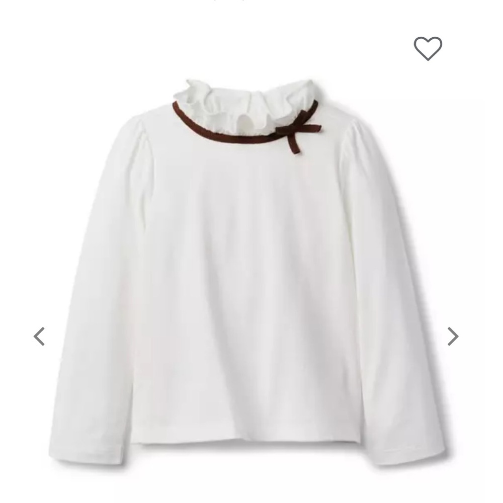 Janie and Jack- Ruffle collar bow long sleeve top
